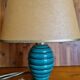 Vintage 50s bedside lamp in green ceramic