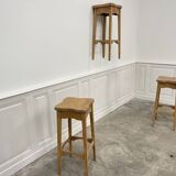 4 tabourets hauts 1960 en bois brut