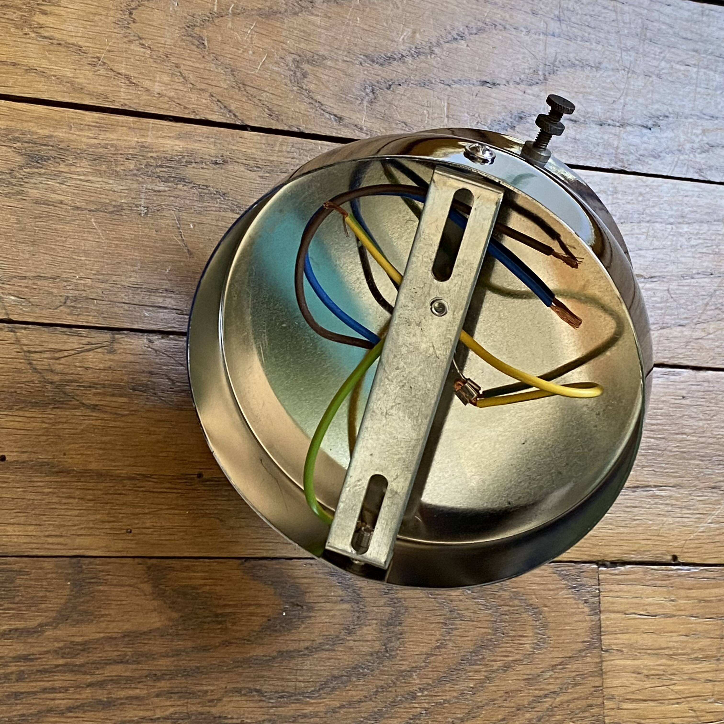 Opaline glass globe ceiling light, 30 cm, white glass, wall light with stainless steel fixings