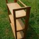 Bookseller's folding wooden shelf, vintage 1970s