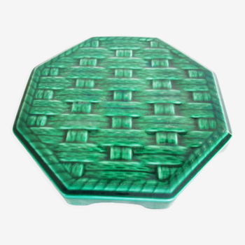 Digoin art deco trivet, vintage French, 1940s