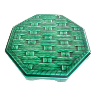 Digoin art deco trivet, vintage French, 1940s