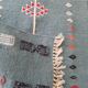 Handmade blue kilim carpet in pure wool 123cm x 67cm
