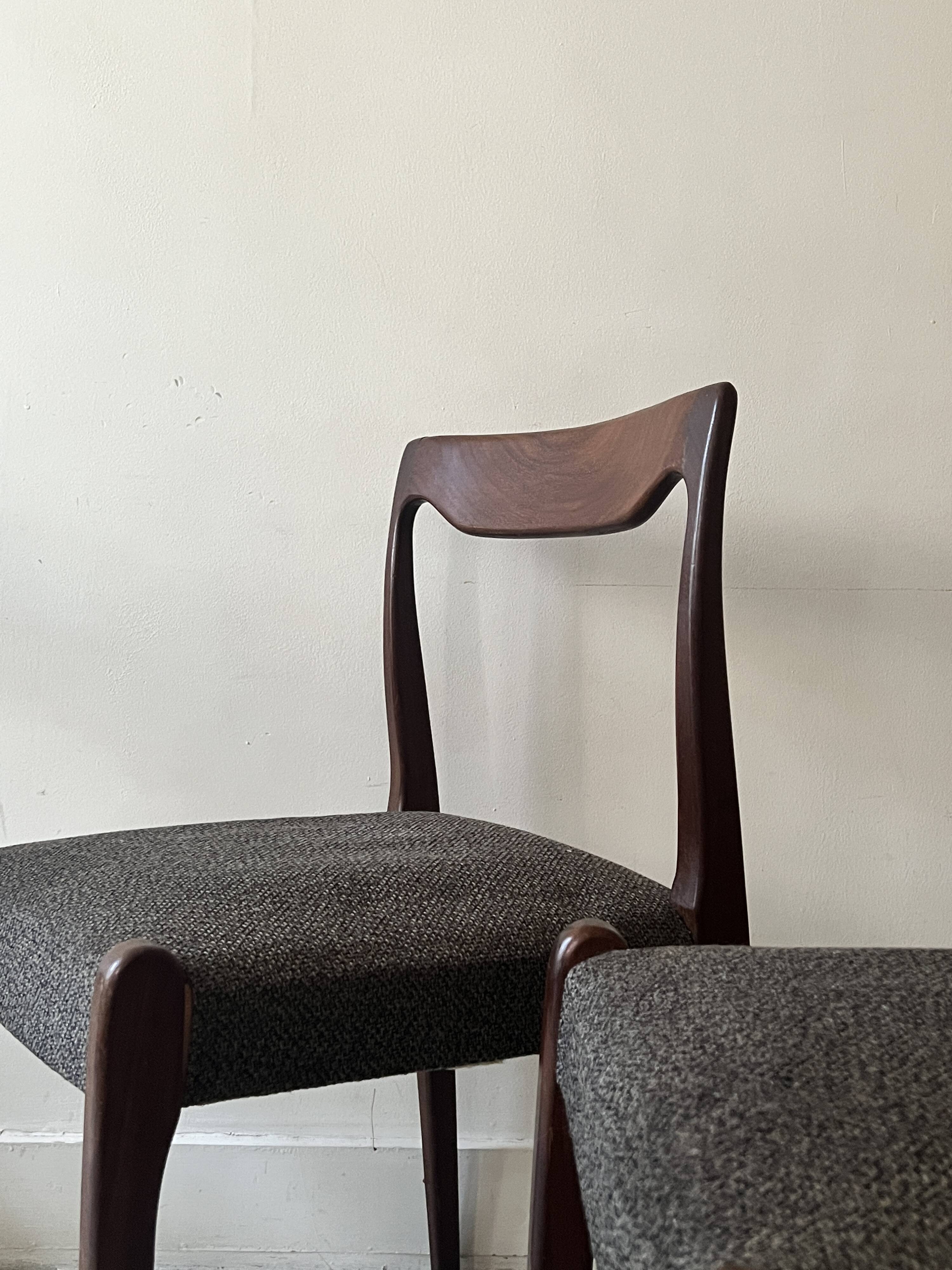 Set of 4 Scandinavian teak chairs by Niels Otto Moller, Denmark 1950.
