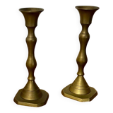 Pair of brass candlesticks