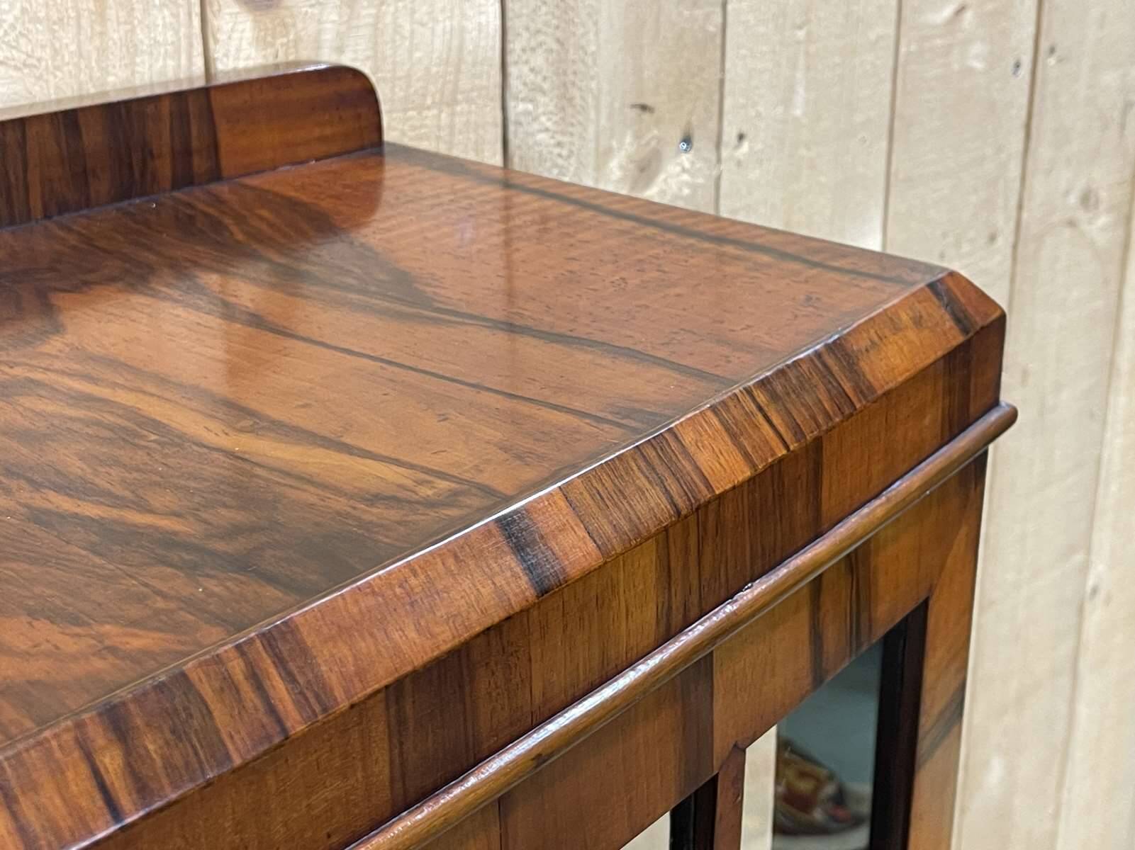 English Chippendale walnut display cabinet from the 1930s