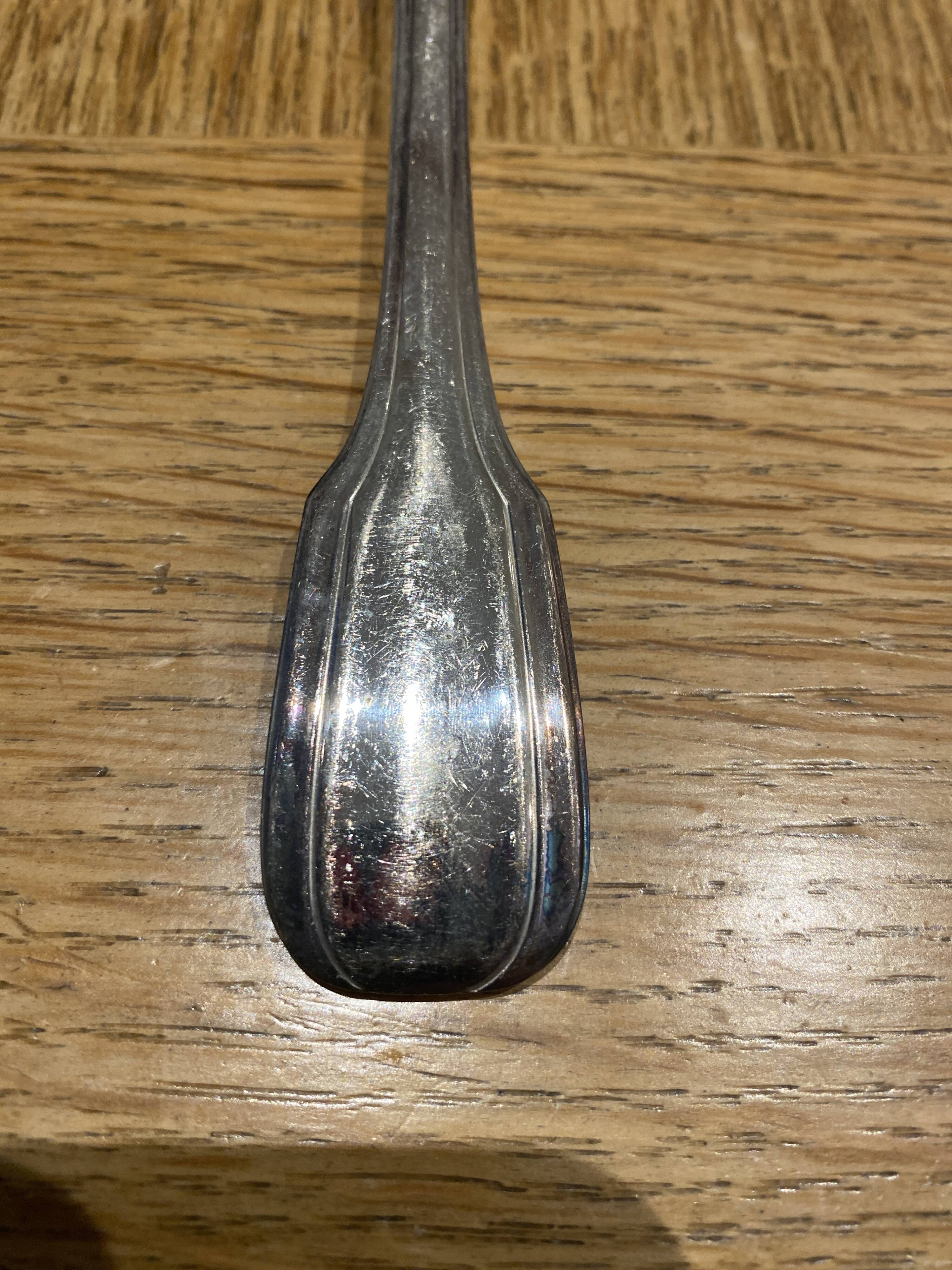 12 large silver metal forks