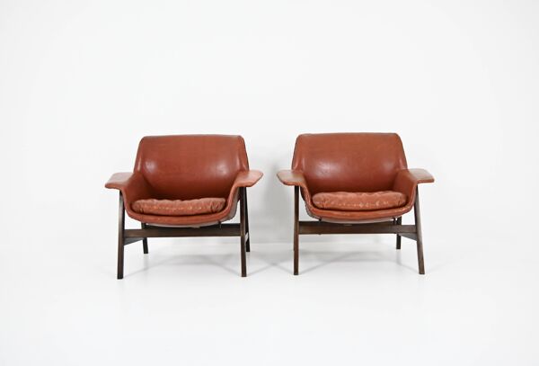 2 Fauteuils « 849 » par Gianfranco Frattini pour Cassina, 1950