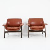 Set of 2 “849” Armchairs by Gianfranco Frattini for Cassina, 1950s