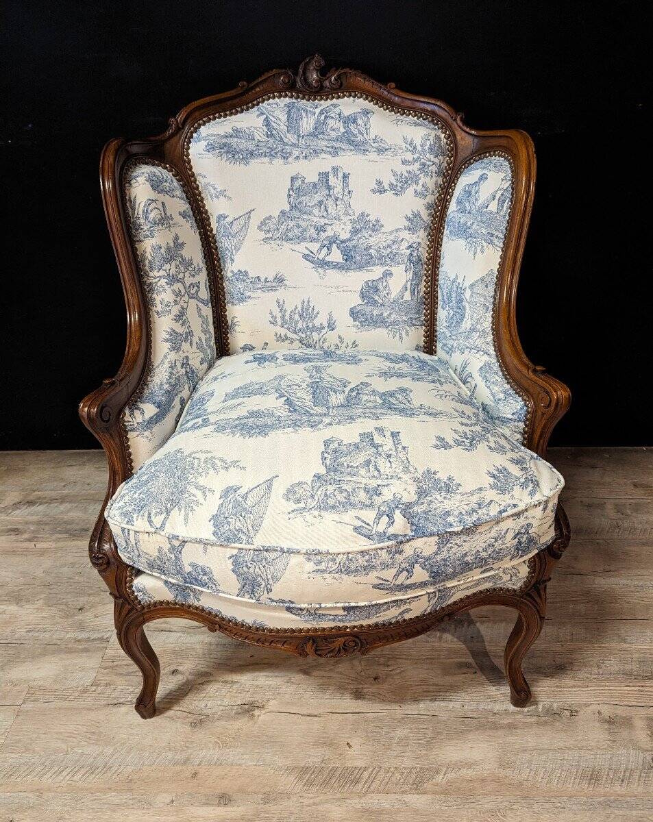 Paire De Bergère Louis XV à Oreillettes