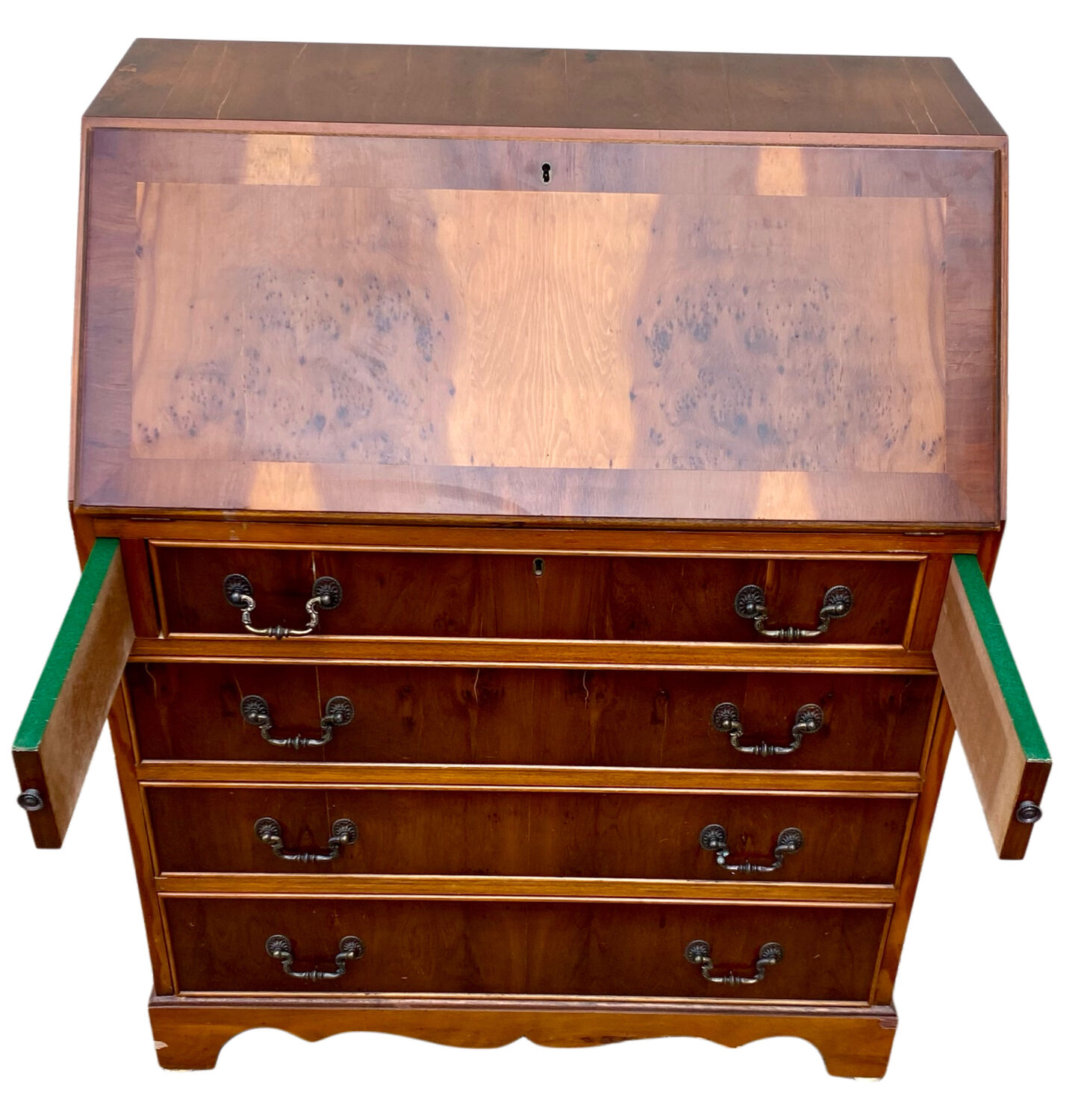 Antique walnut English secretary