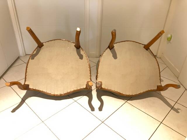 Pair of louis xv convertible armchairs