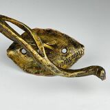 Brutalist metal wall lamp by Salvino Marsura, Italy, 1960s.