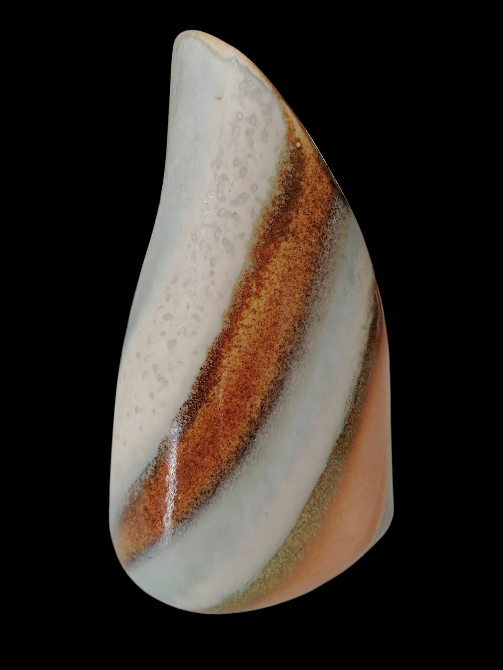 Glazed stoneware vase signed Marc Delattre, ceramicist.