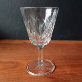 6 large champagne glasses vmc reims "champagne" pattern vintage france