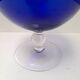 Large blue glass sweet jar on a pedestal from the 80s.