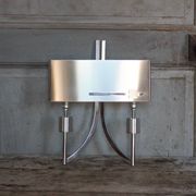 Vintage wall light, chrome steel wall light, Jean Gandelin wall light
