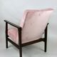 Fauteuil en velours rose années 1970