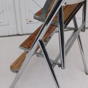 Wood and formica step stool chair