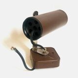 Pair of 70s dark brown adjustable wall lights