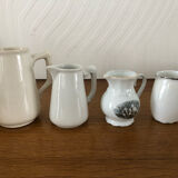 Lot de 4 cruches à lait en porcelaine Vintage