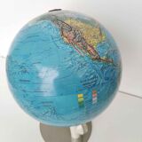 Vintage globe luminous world map Scan Globe Denmark 1973