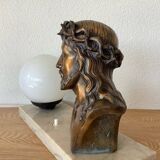 Lampe  bronze Christ signé L. Artaux