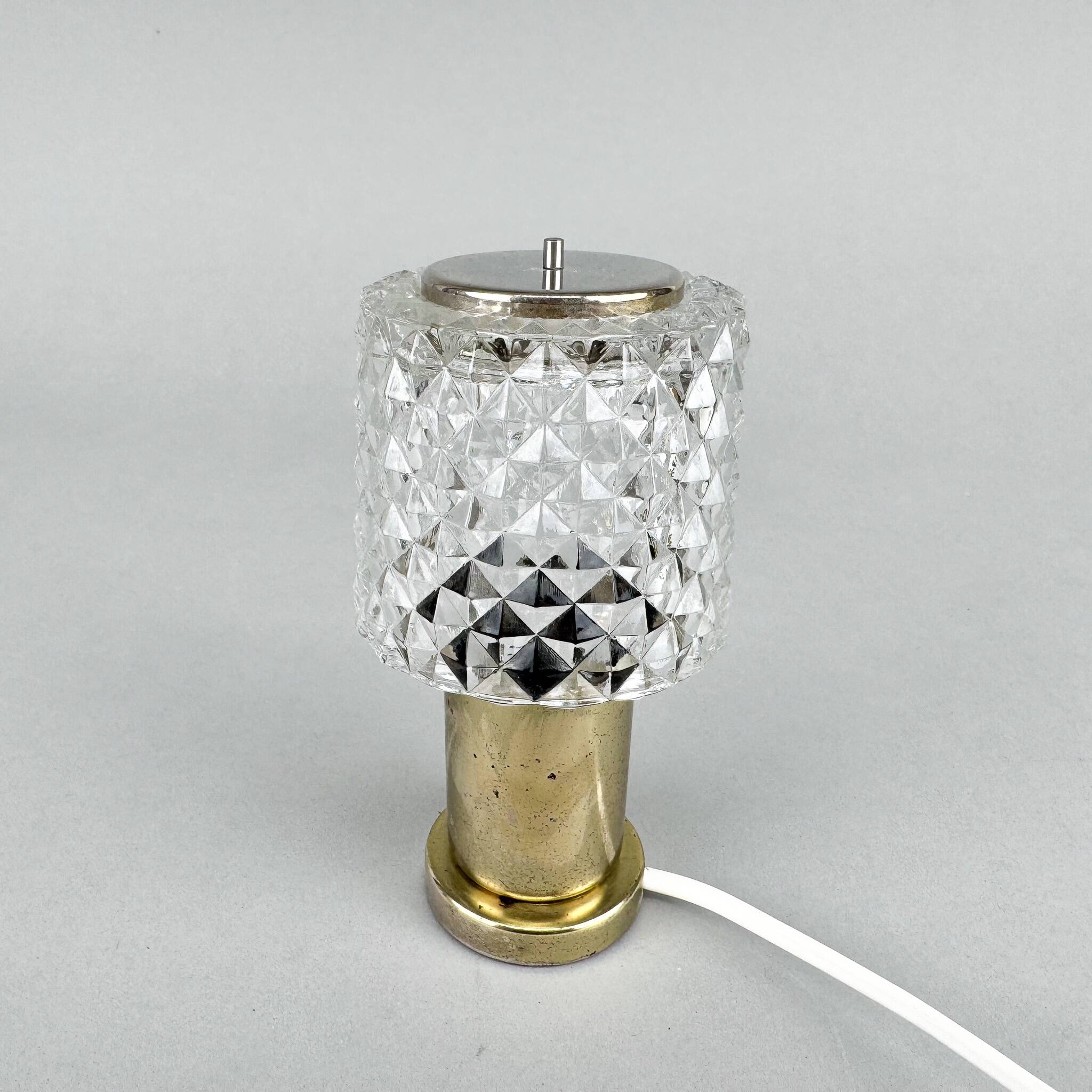 1970s Glass Table Lamp by Kamenicky Senov, Czechoslovakia