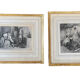 Pair of antique prints lithographs Célestin Nanteuil