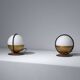 1950s Pair of Italian Table Lamp with Opaline Glass and Brass
