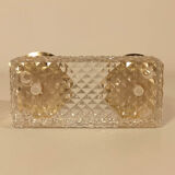 Vintage antique candle holder in molded and gilded glass