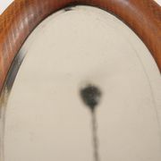 Miroir ovale en bois d'artisan 28x49cm