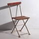Antique red folding garden chairs (circa 1920). Set of 4 pieces