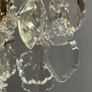 Antique French chandelier 170 cm with Louis XVI style chain in crystal.