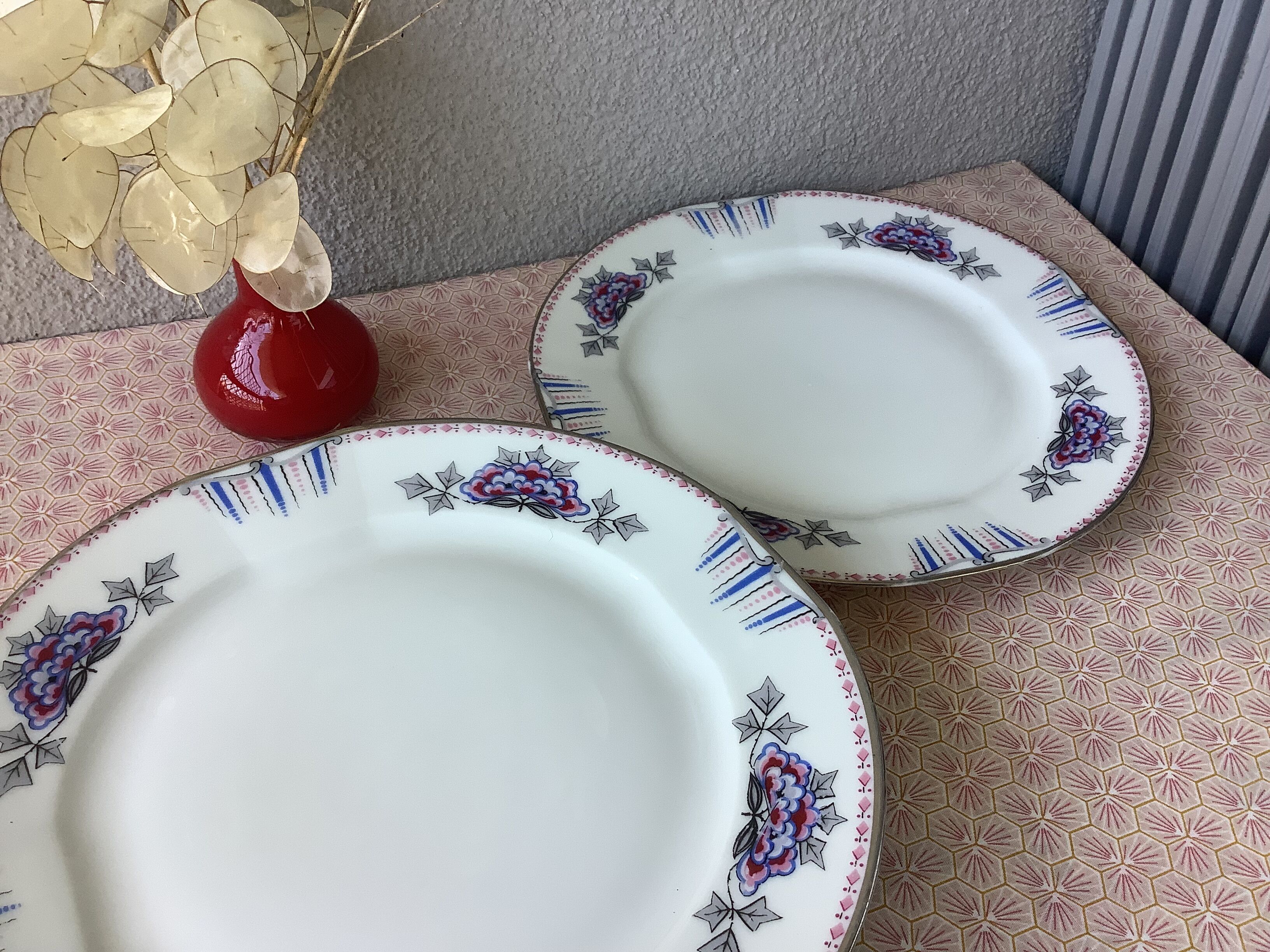 Limoges porcelain plates UML art deco