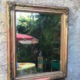 Golden mirror with gold leaf 79 x 53 cm