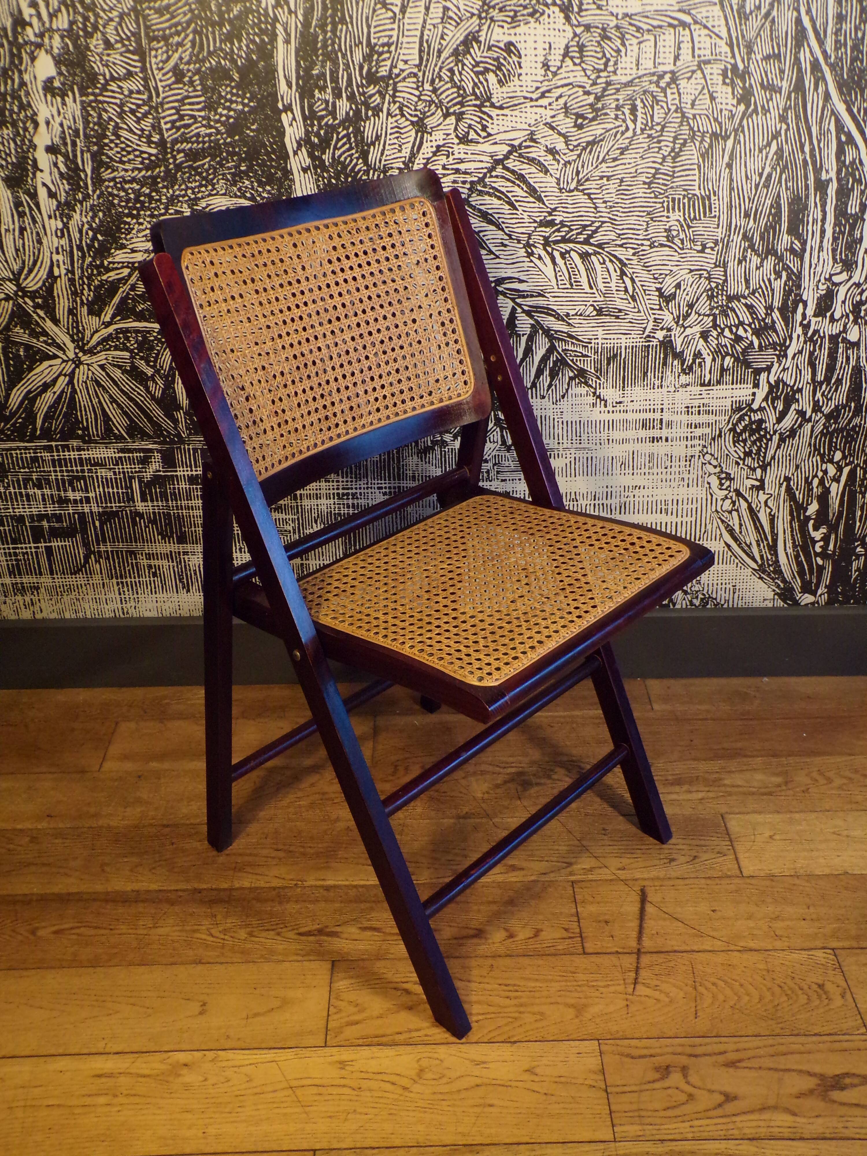 Cane folding chair 1970