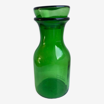 Carafe d'apothicaire en verre vert made in belgium années 70