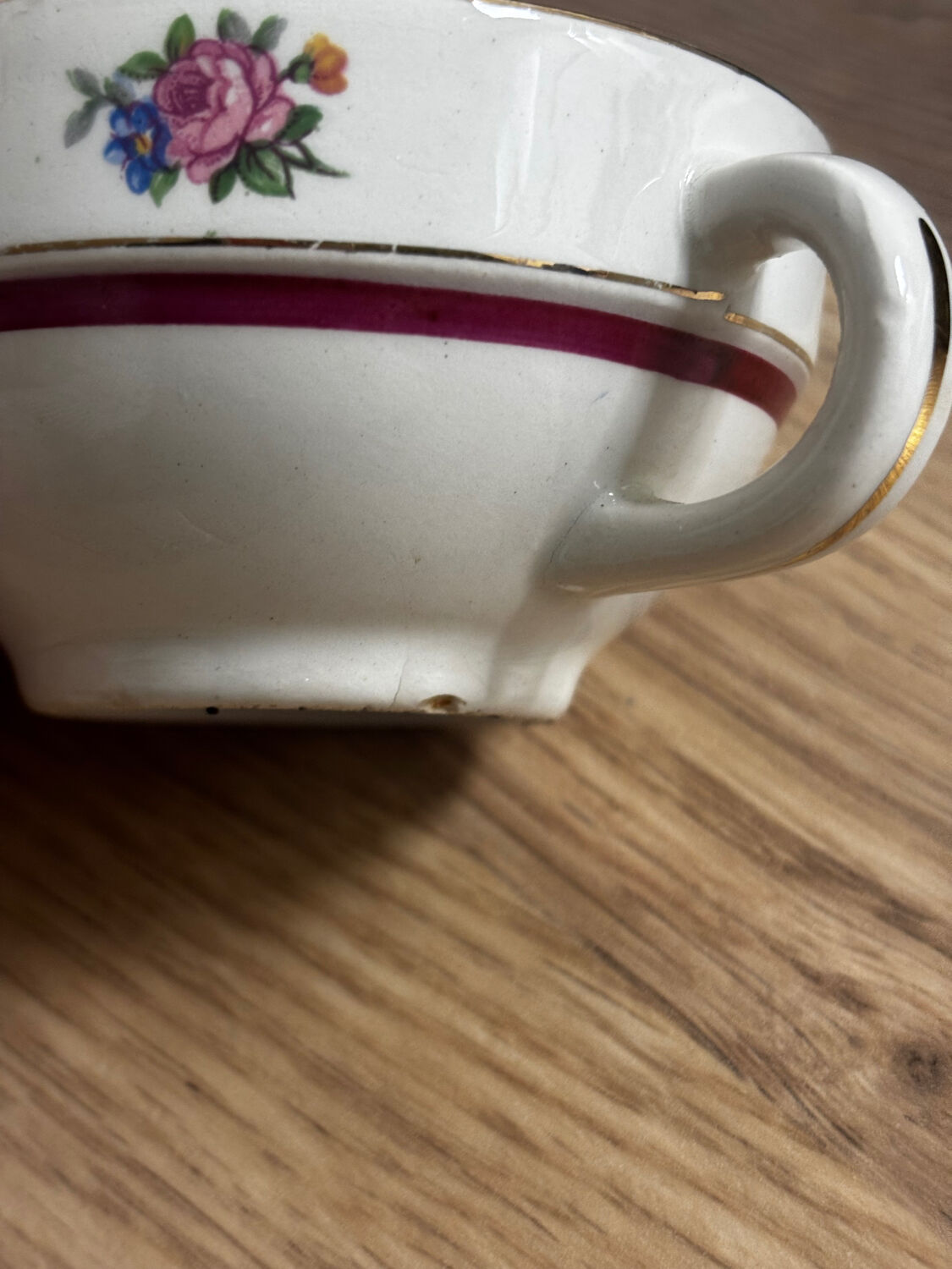 Vintage cup and saucer set Moulin des Loups Orchies