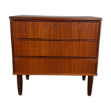 Danish mid-century modern teak chest of drawers with three drawers – 1960s