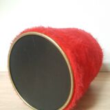 Vintage red moumoute chest stool pouf