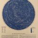 Old lithograph night sky map from 1951 (large format)