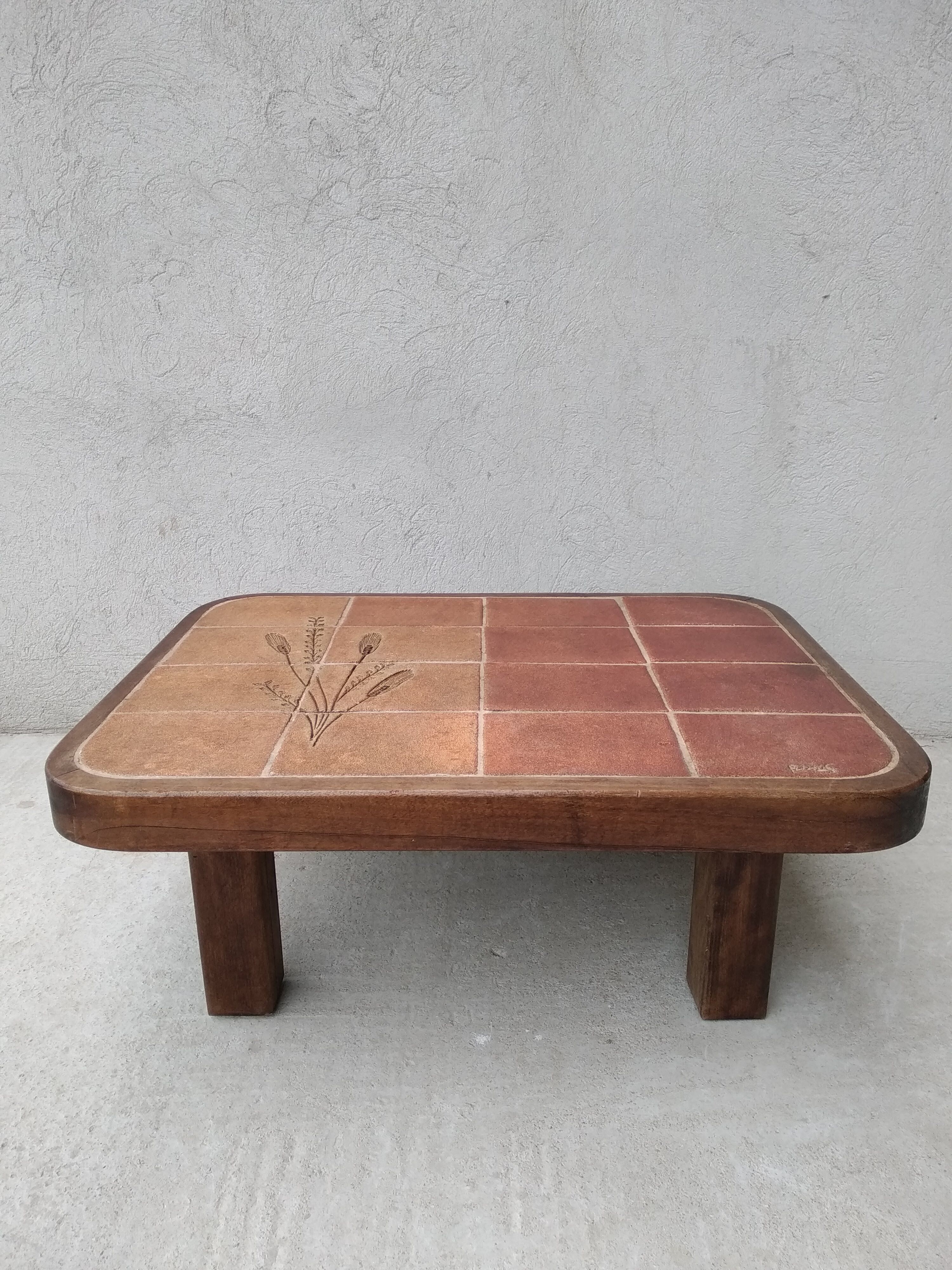 Ceramic coffee table Vallauris Barrois