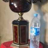 Living room lamp from Maison Dauphin 1970 to 80 cast aluminum, brown lacquered 102x4