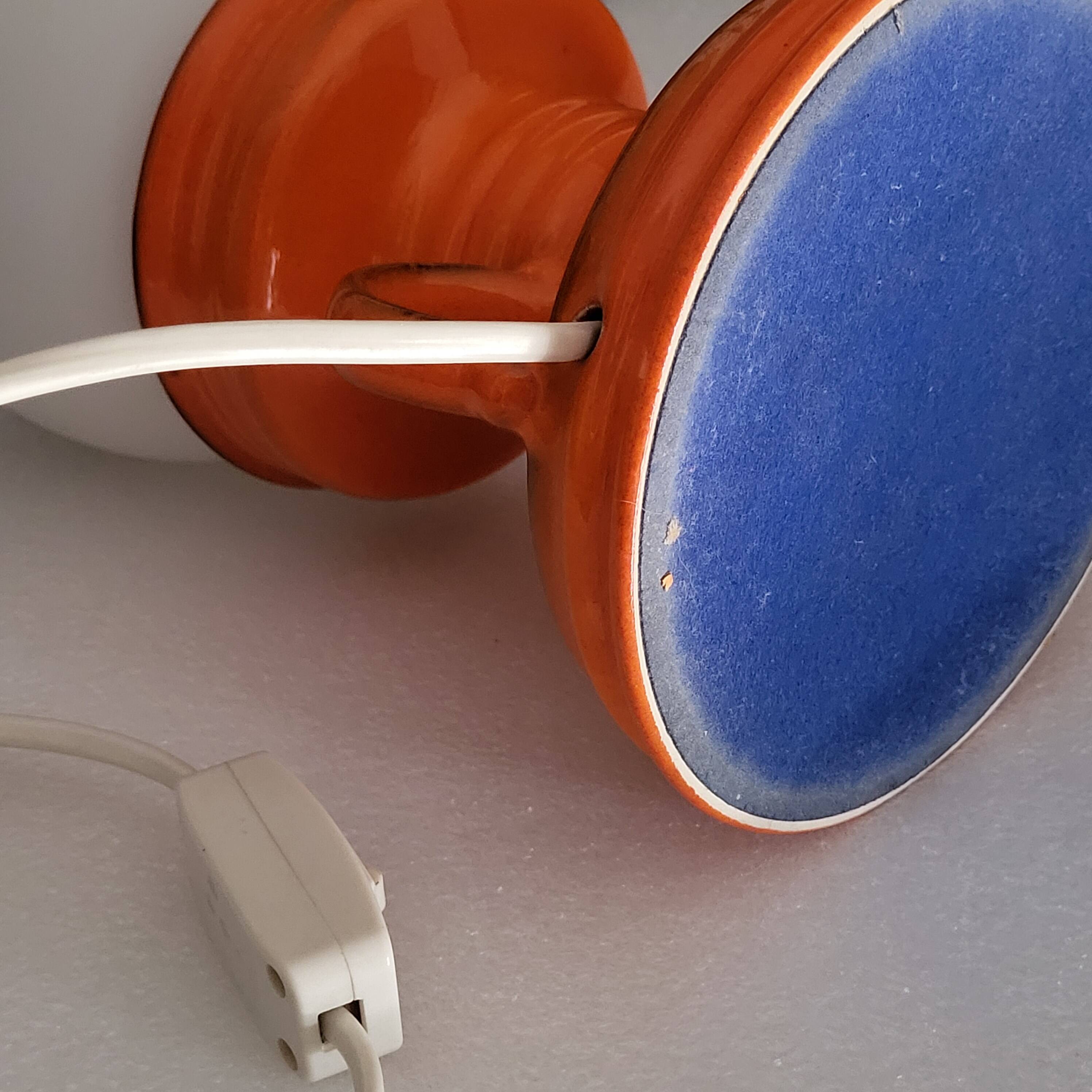 Orange ceramic lamp, Space Age, West Germany, 1960-70