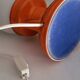 Orange ceramic lamp, Space Age, West Germany, 1960-70