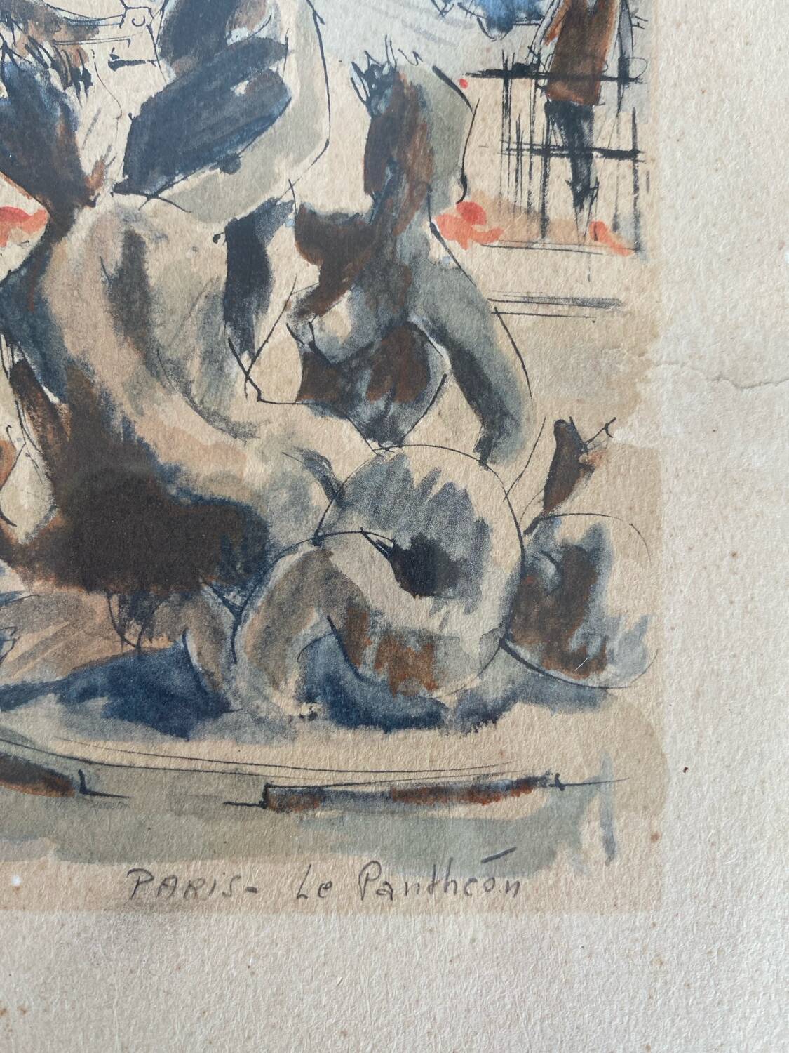 Lithograph Paris - The Pantheon