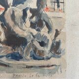 Lithograph Paris - The Pantheon
