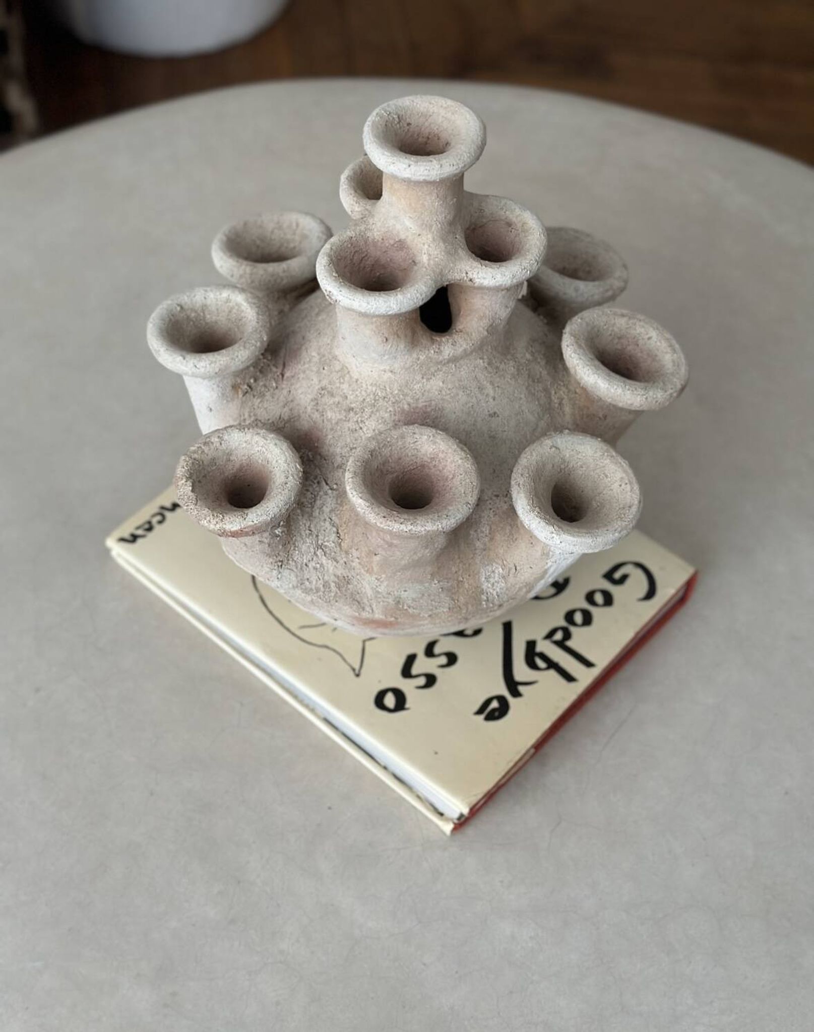 Anemone candle holder, centrepiece chandelier, raw minimalist ceramic sculpture.