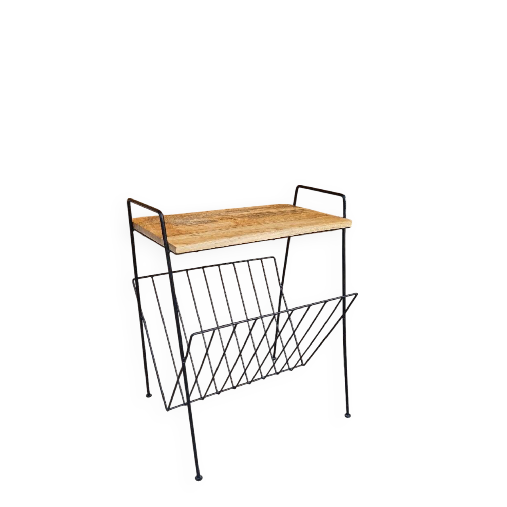 Bedside table with magazine holder